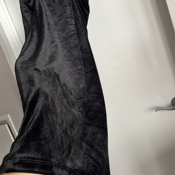 Soft Warm Black Dress, medium, velvet feel, lined, spaghetti straps knee length - Picture 10 of 13
